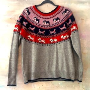 Fairisle holiday sweater featuring dogs